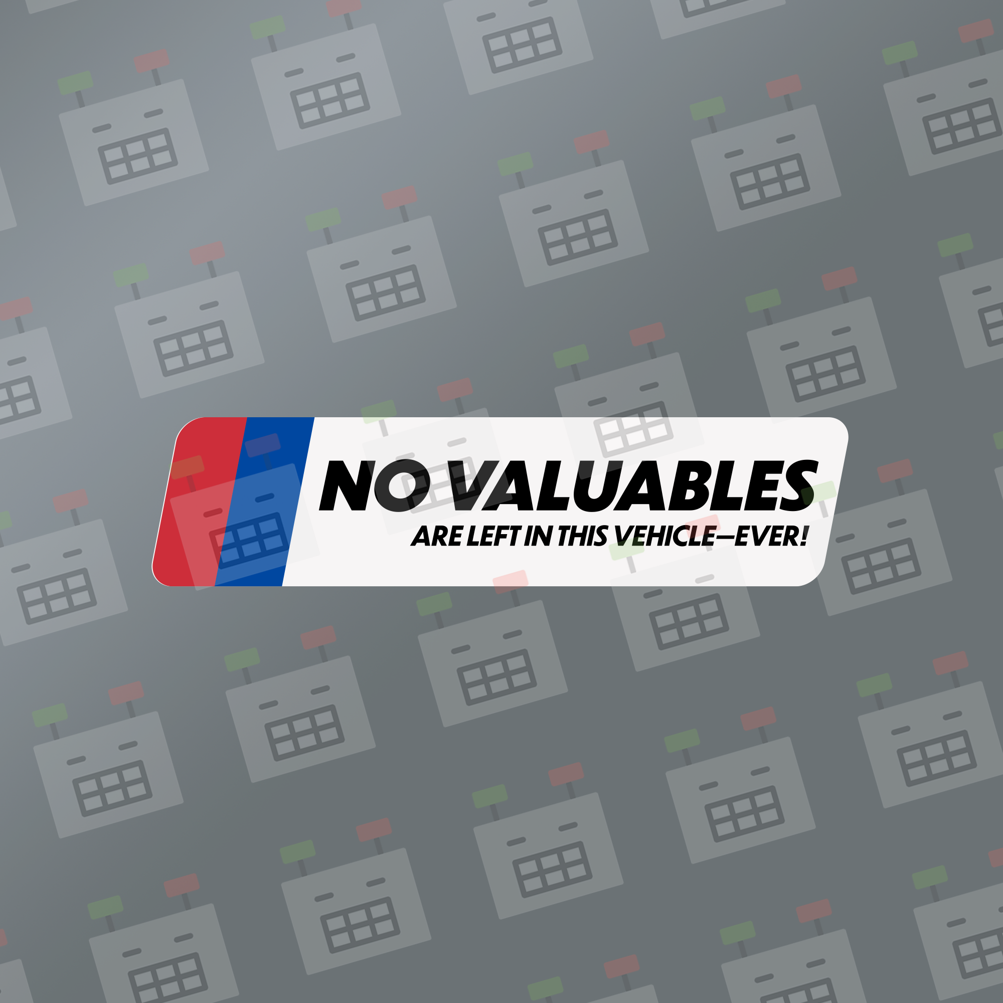 South Korea edition No Valuables decal