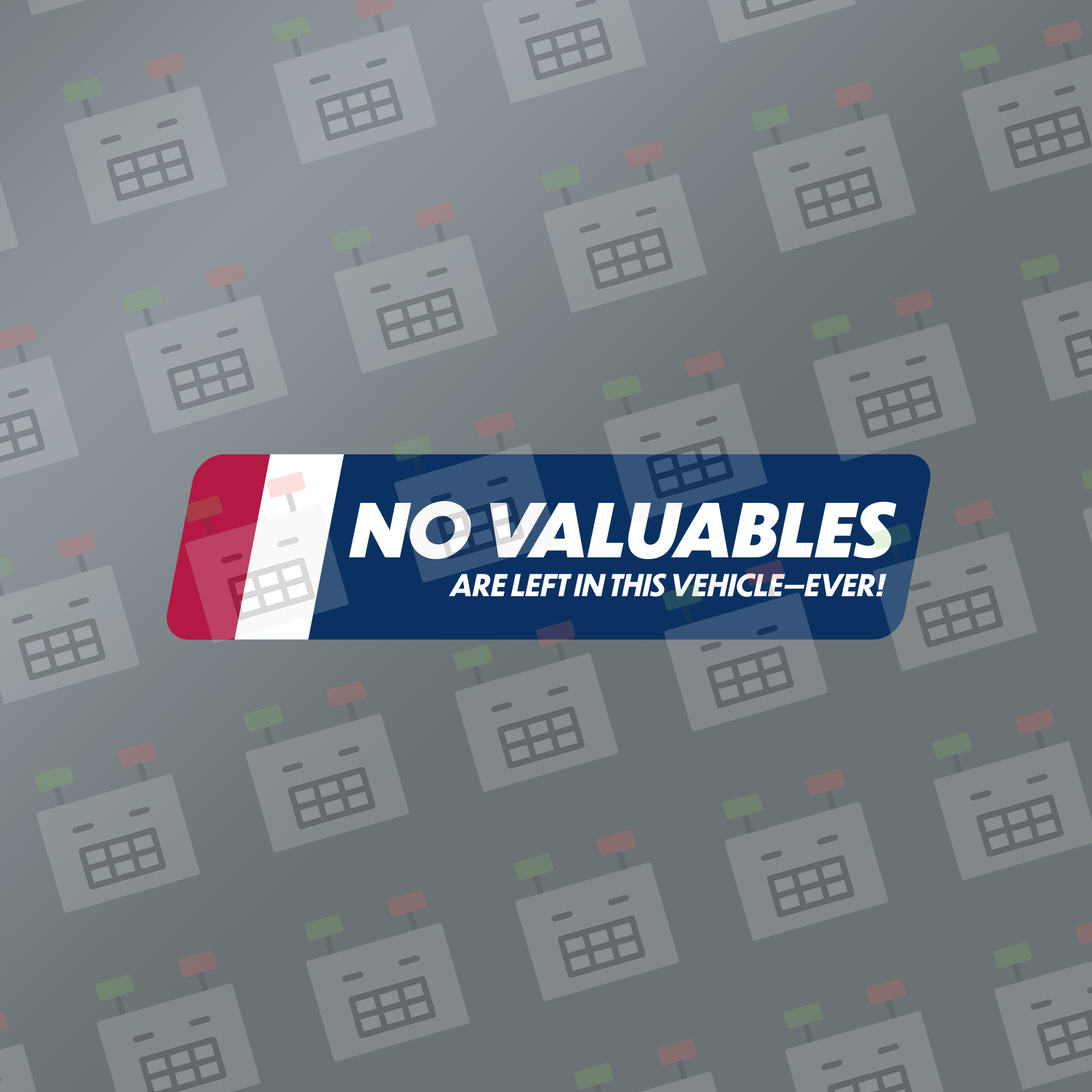 USA edition No Valuables decal